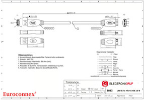 USB 3.0 A MASCLE A MICRO USB B MASCLE, 0.9m