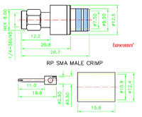 RG213 / LMR400, R/P SMA Mâle à sertir