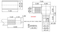 R/P, RIGHT ANGLE, LMR100/RG174, MMCX MALE CRIMP TYPE