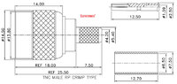 R/P LMR240/RG59, TNC Mascle Crimpar, PTFE