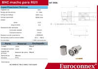 BNC Macho Crimpar para RG-11, PTFE