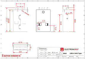 USB TIPO A MACHO (SMD), Recto