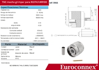 RG174/LMR100, TNC Mascle Crimpar, PTFE