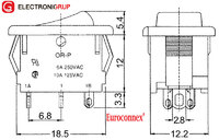 INTERRUPTOR 3P. ON-OFF, CON LED. 125V-10A (250V - 6A)