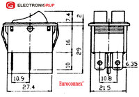 INTERRUPTOR 4P. ON-OFF, 125V. 16A (250V.- 10A)