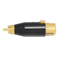RCA PLUG TO 3P MIC FEMALE, GOLD PLATED
