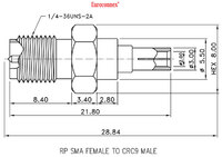 CRC9 Mâle à R/P SMA Femelle