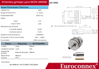 RG-174, N Hembra Crimpar, PTFE