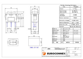 INTERRUPTOR 3P. (SPDT) (ON)-OFF-(ON), 250V. 6A, CON RETORNO