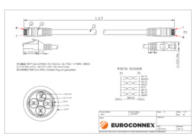 Cat.6 SSTP(SFTP) LSZH, 27AWG, 0.3m, Gris LSZH