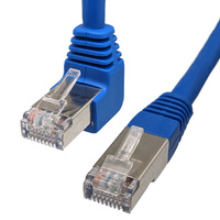 Cat.6 FTP RJ45 Mâle-Mâle, 0.3m Couder, Bleu