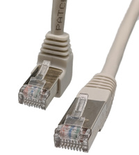 Cat.6 FTP RJ45 Mâle-Mâle, 0.3m Couder, Gris