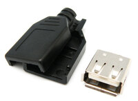 USB A Female Type, with hood, black