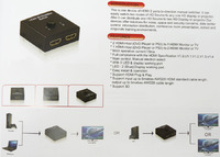 Bi-directional HDMI v1.4 splitter 1x2 / 2x1,  4Kx2K