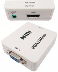 Ver informacion sobre Convertisseur VGA + Audio 3.5mmstéréo à Hdmi, Econòmic