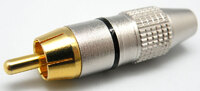 RCA Male, Gold plated, Metal, Black stripe