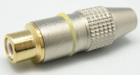RCA Female, Gold plated, Metal, Yellow stripe
