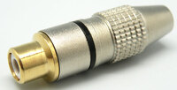 RCA Female, Gold plated, Metal, Black stripe