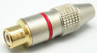 RCA Female, Gold plated, Metal, Red stripe