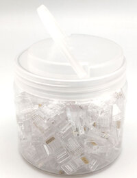 UPT Cat.6 RJ45, Without guides, 100pcs/canister, transparent