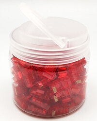 UPT Cat.6 RJ45, Without guides, 100pcs/pot, Red