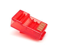 UPT Cat.6 RJ45, Without guides, 100pcs/pot, Red