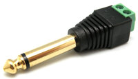 6.4mm Mono plug, gold plated, with terminals