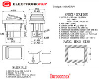 4P Int. Estanco ON-OFF 10A/16A 125V/250V, Rojo