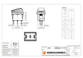 Interruptor estanco mini, rectangular 3pines