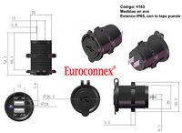 Adaptador USB dual con tapa