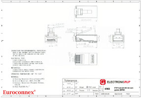 RJ45 Cat.6A FTP 8P8C, AVEC GUIDES