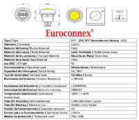 Polsador Anti-vandàlic, OFF-(ON) SPST, Groc
