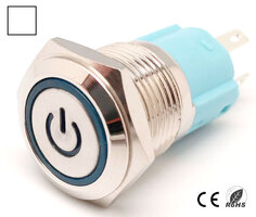 Ver informacion sobre 16mm. self locking switch and LED ligth, 5 solder pin 12V. White