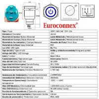 Pulsador 16mm con enclavamiento[OFF-ON] | 24V LED Azul | Standby symbol