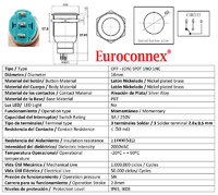 16mm. self reset pushbutton, 3 soder pin