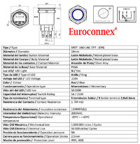 19mm. self reset pushbutton with ring led, with 5 solder pin, 220V.