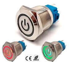 Ver informacion sobre self locking pushbutton, with the picture, with ring, 2 LED color Green and red, 6 solder pin, 24V.