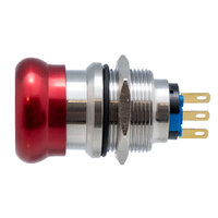 Seta de emergencia 24.5mm, acero inoxidable 19mm DPDT