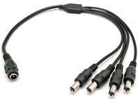 4-Way DC Y splitter cable, 40cmInput:22AWG;Output:27AWG;