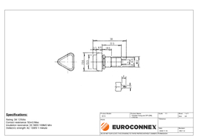 Pushbutton switch, OFF-(ON), 125V/3A BLACK