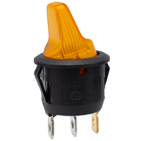 Rocker switch ON-OFF, 3-pin, with yellow light