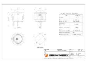 PULSADOR 2P, SPST (ON)-OFF, Ø20mm, 125V 10A (250V 6A)