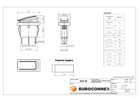 Interruptor estanc, rectangular 3 pins