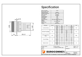 Pilot LED industrial de 22mm, 12V Vermell