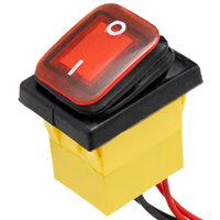 Interruptor IP67 DPST ON-OFF 12V/30A, Rojo con LED