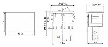 Poussoir  OFF-(ON) 6A.-250V.