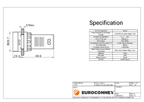 Industrial buzzer for panel 80db, 22mm, 230V
