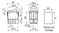 4P Rocker Switch (DPST) ON-OFF 15A.-250V.