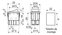 4P Rocker Switch (DPST) OFF-(ON) 15A.-250V.