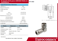 90º N Mâle serrer pour LMR400, PTFE